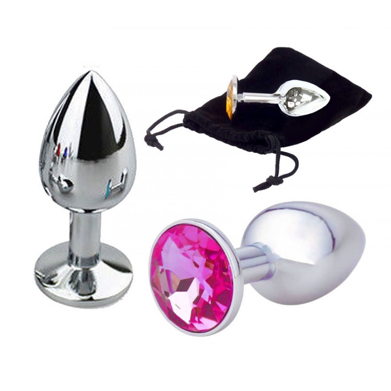 Adora Silver Jewel Princess Butt Plug - Hot Pink - Medium